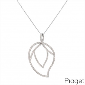 Piaget White Gold Diamond Leaf Pendant 3.15ct Piaget White Gold Diamond Leaf Pendant 3.15ct